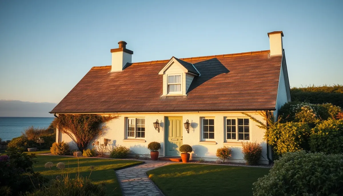 Maison de la Côte d'Opale avec toiture en ardoise, vue de l'extérieur