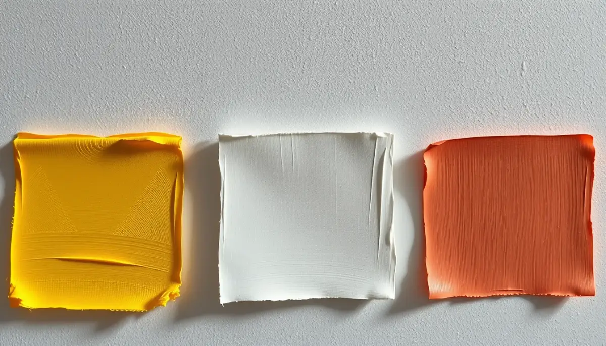 Échantillons de peinture de différentes textures sur un mur