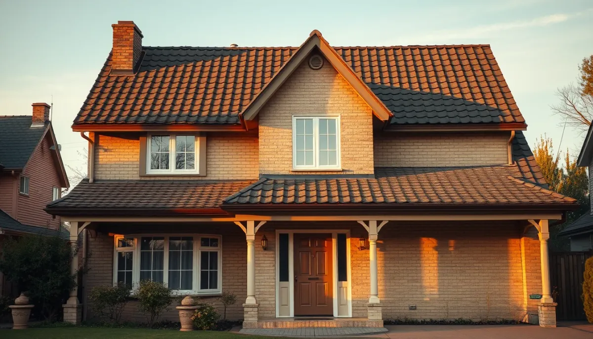 Maison rénovée avec une nouvelle toiture après désamiantage