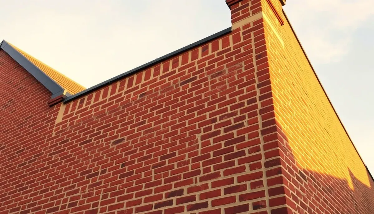 Façade en brique rénovée après rejointoiement, avec des joints nets et uniformes