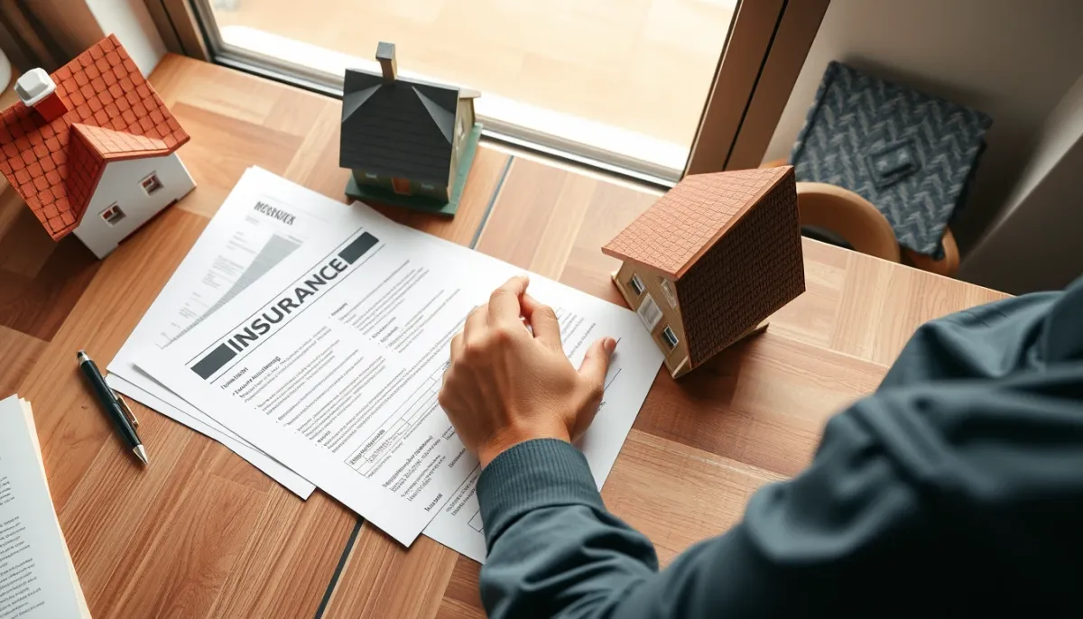 Personne consultant des documents d'assurance pour déclarer un sinistre de toiture